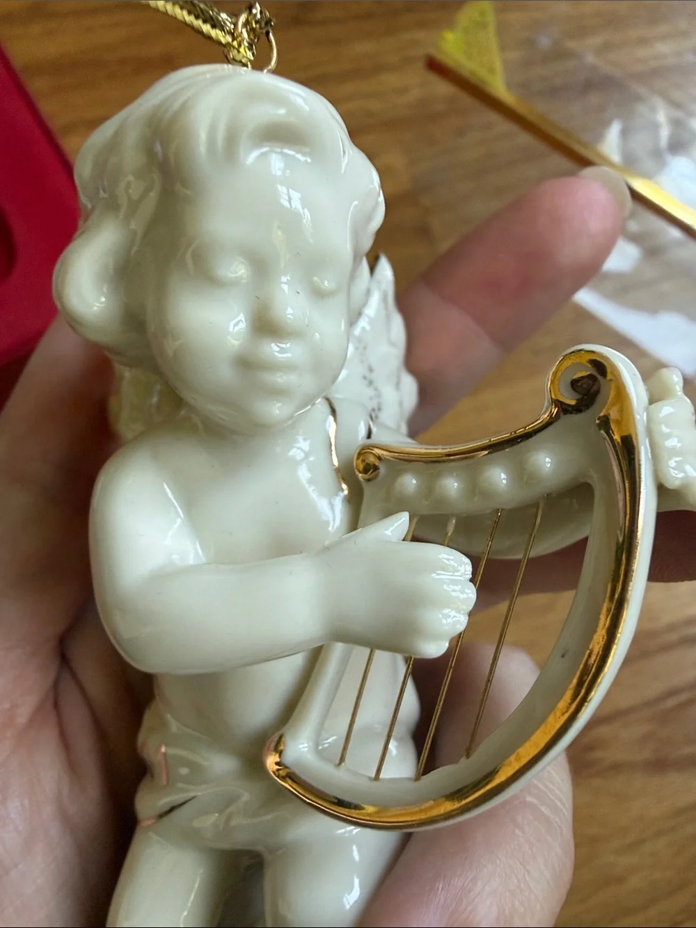 Lenox 2001 Annual Cherub Ornament golf accents new in box